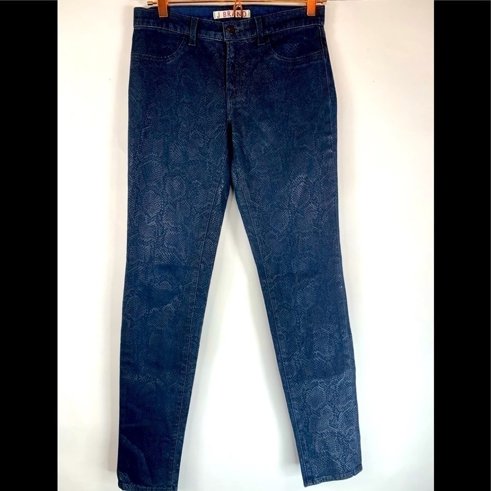 J Brand Super Skinny Indigo Boa Jeans Size 28